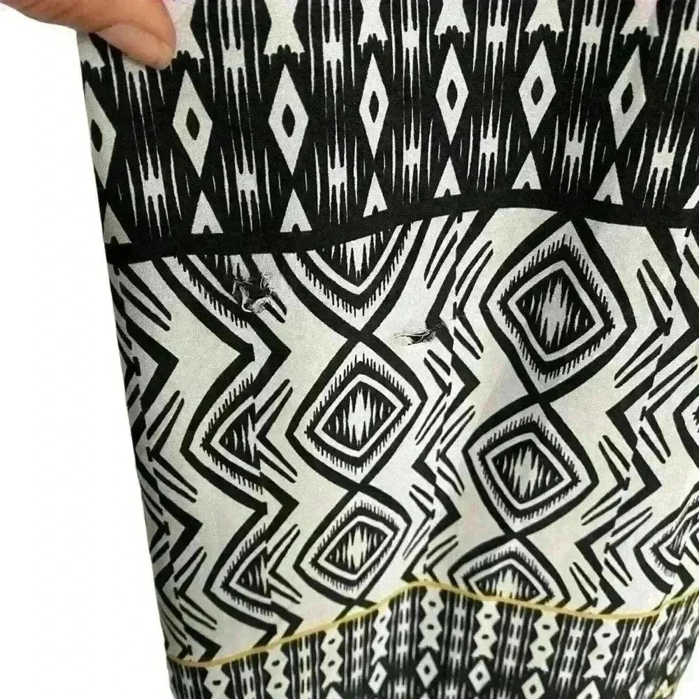 J. Crew Black/White Tribal Stripe Print Sleeveless Maxi Dress 8 C3861 - Picture 5 of 9